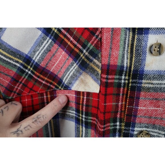 Vintage 80s 90s Streetwear Mens Large Double Pocket Knit Collared Button Shirt - Picture 5 of 14